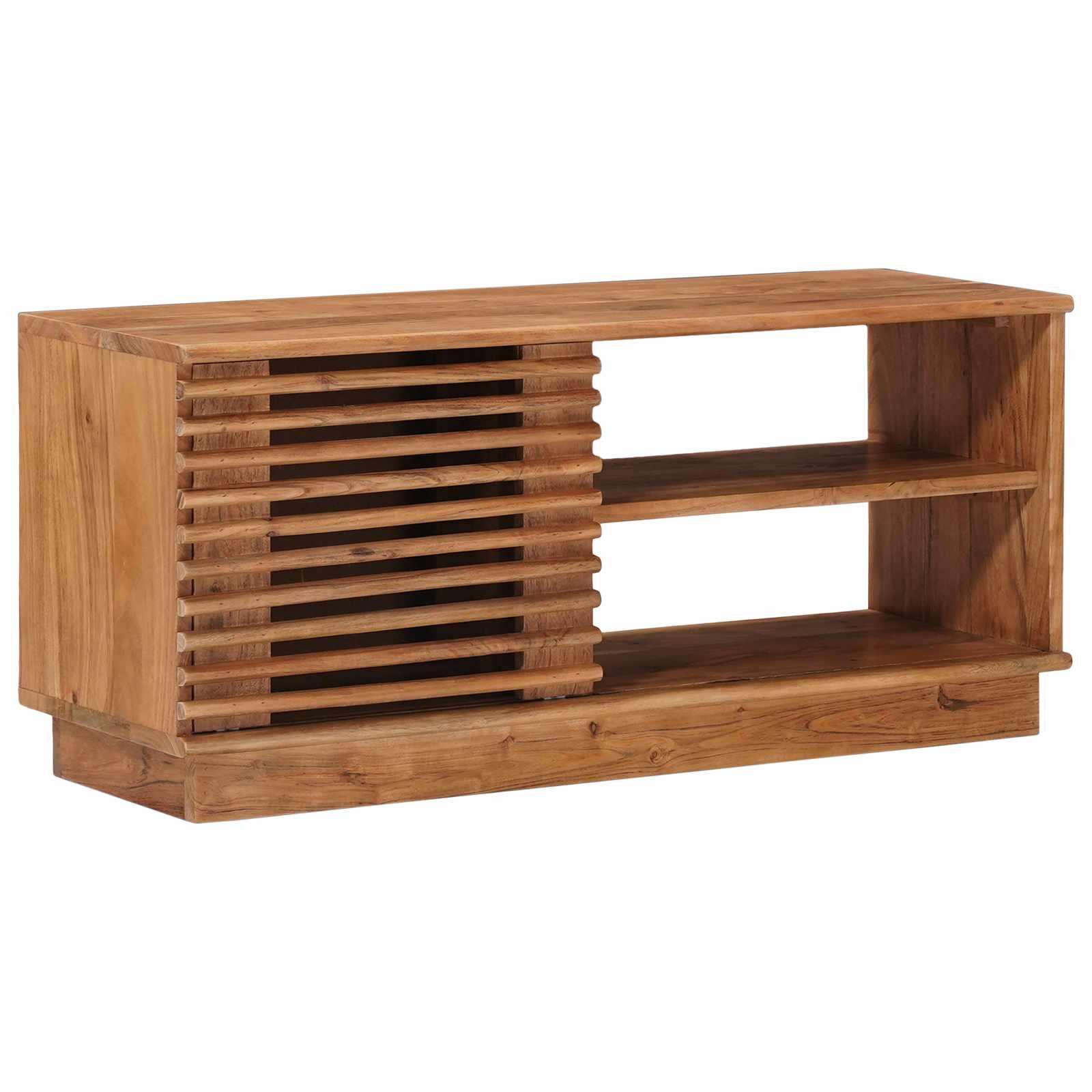 TV-skab med opbevaring med dør Naturfarvet 90 x 30 x 40 cm billede