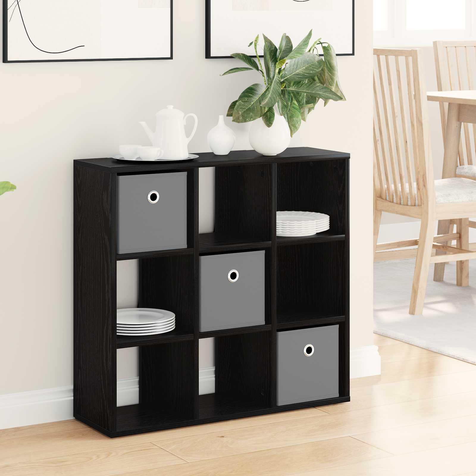 Sidebord med skuffe Sort eg 73,5 x 24 x 69,5 cm billede