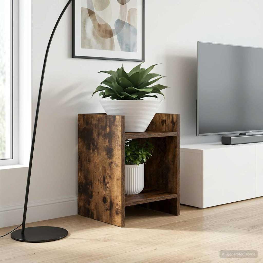 Planteholder sæt - 2 stk, røget eg, 30 × 30 × 40 cm, konstrueret træ