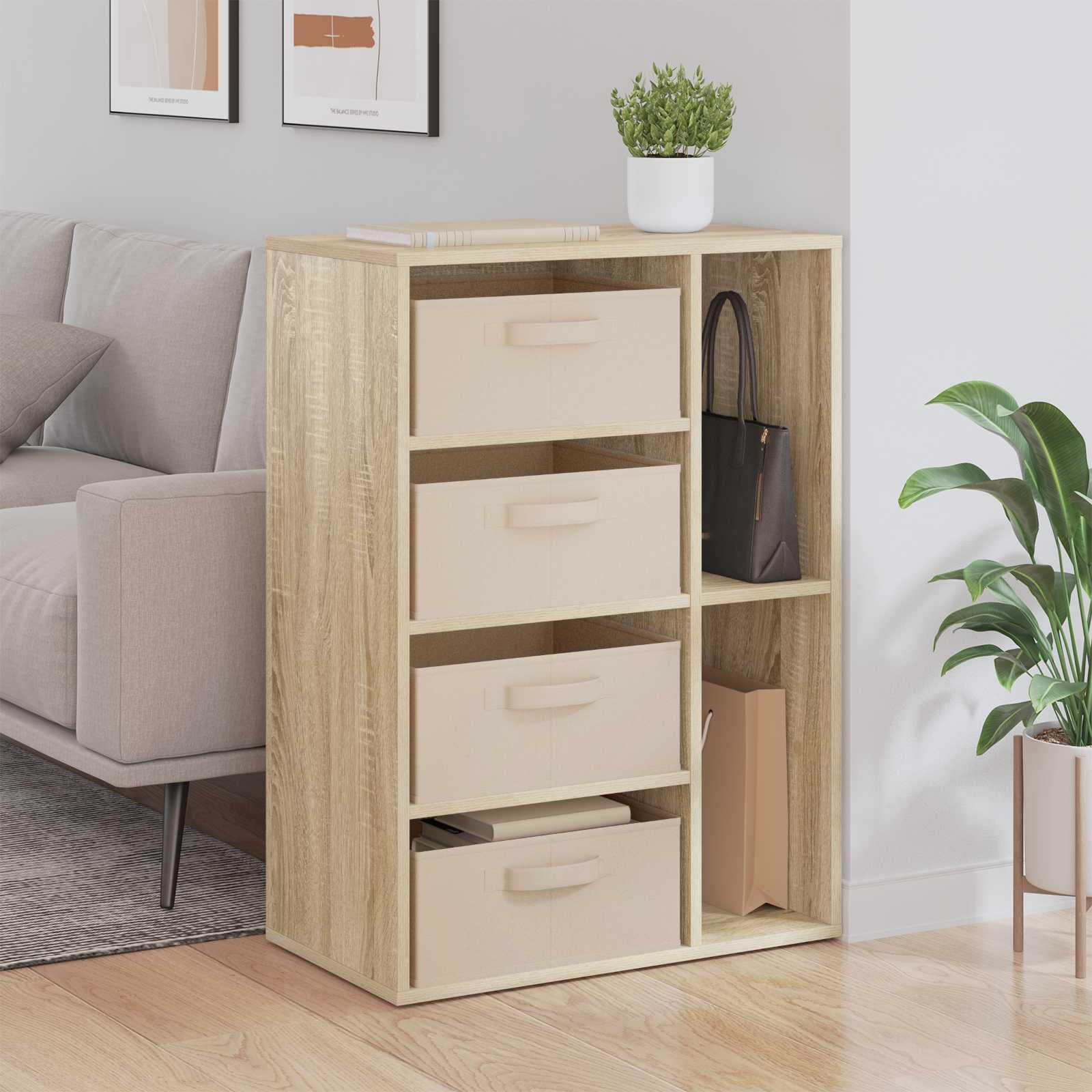 Sidebord med skuffe Sonoma eg 60 x 33,5 x 84 cm billede