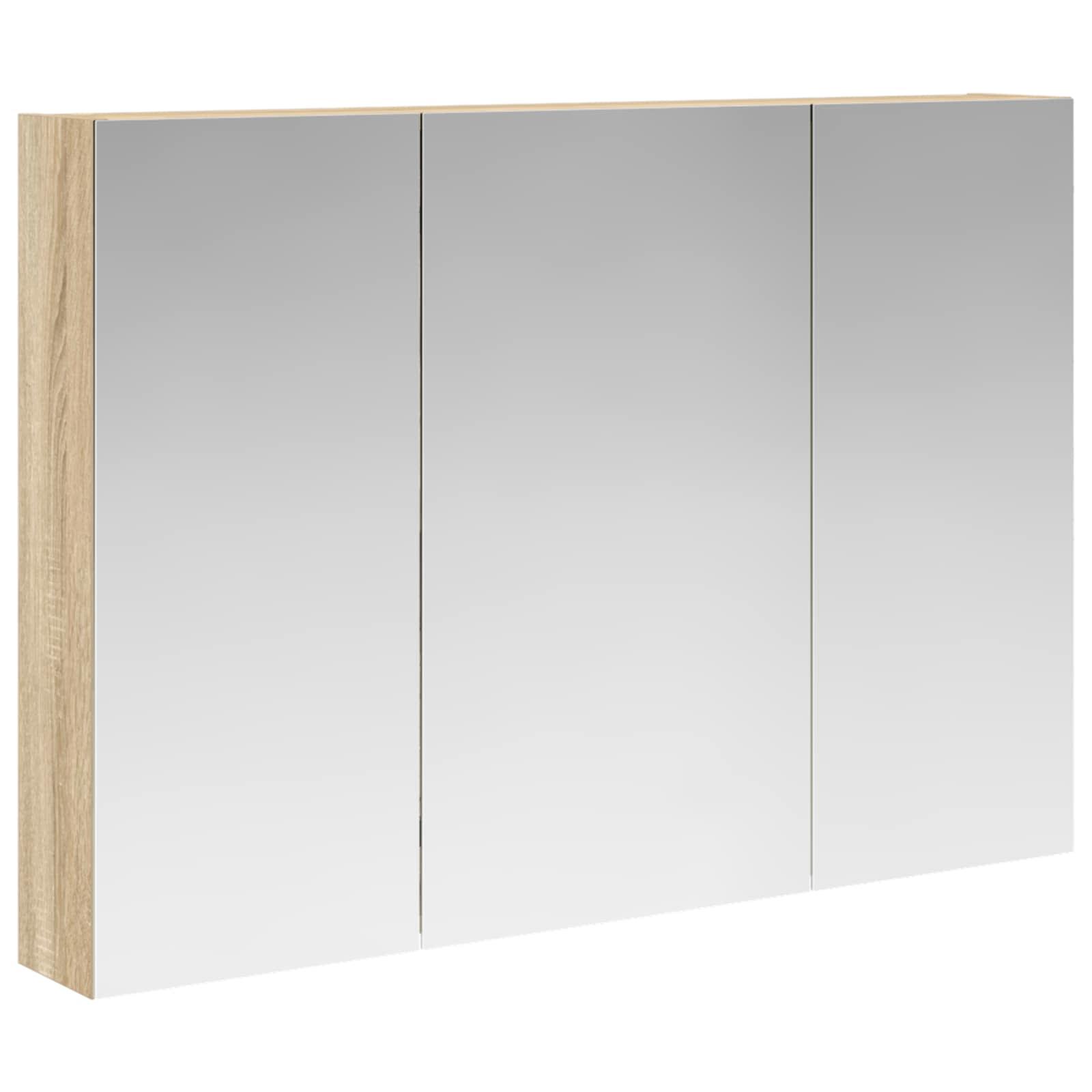 Badeværelsesspejlskab med hylde Sonoma eg 100 x 14,5 x 70 cm billede