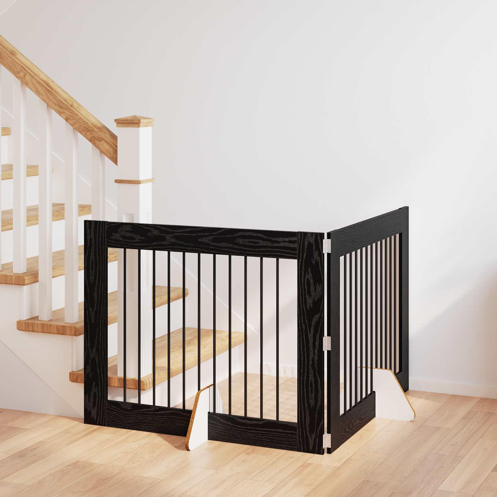 Hundehegn med stativer 2 stk Sort eg 100 x 80 cm billede
