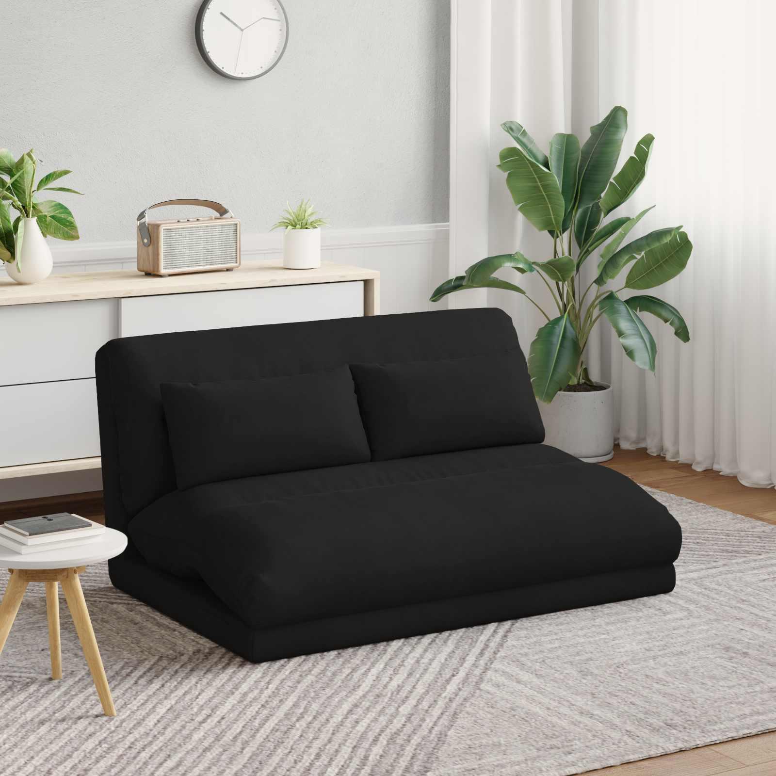 Gulvstol Sort 110 x 82 x 55 cm Fløjl billede