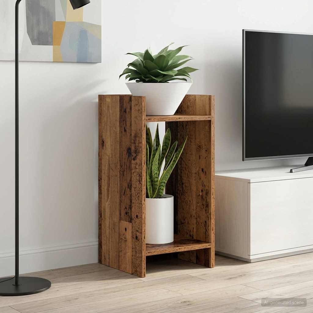 Planteholder i gammelt trælook 30 × 30 × 60 cm - konstrueret træ