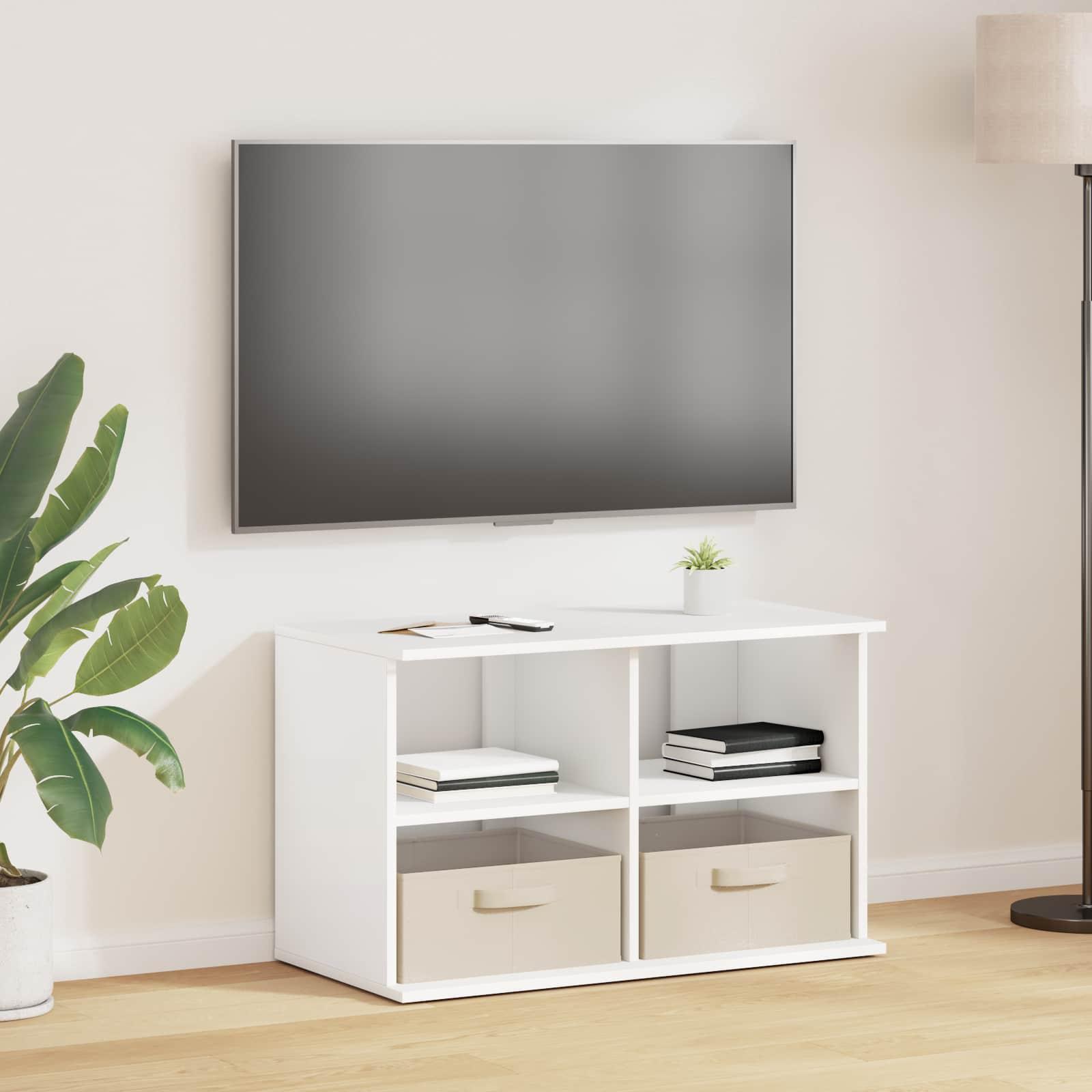 TV stand med skuffe Hvid 79 x 40 x 48 cm billede
