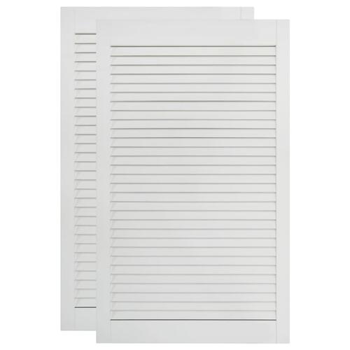 Skabslåger 2 stk. 99,3x49,4 cm lameldesign massivt fyr hvid