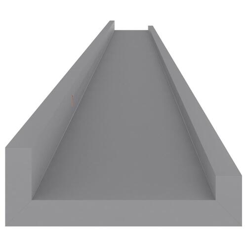 Væghylder 2 stk. 115x9x3 cm grå