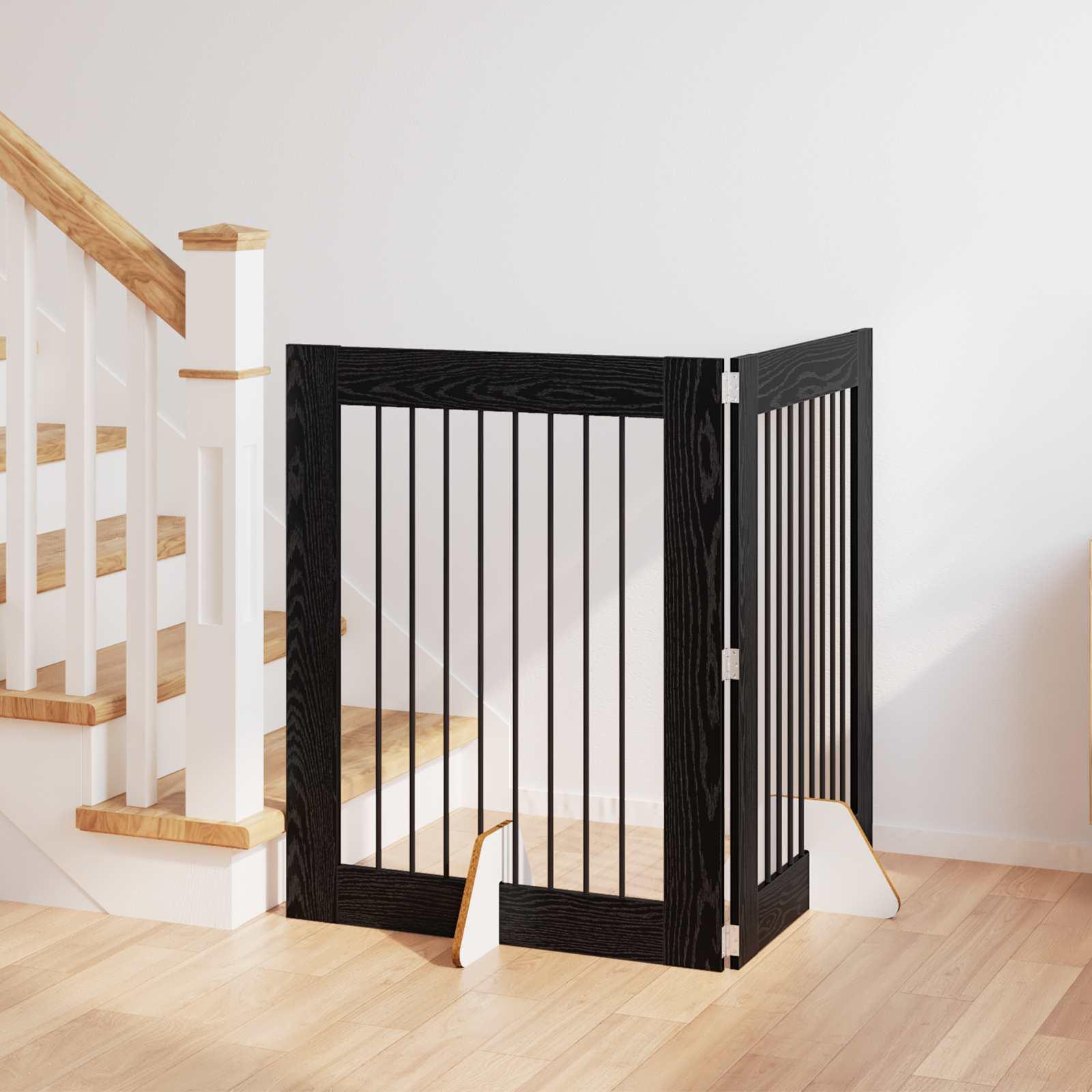 Hundehegn med stativer 2 stk Sort eg 80 x 100 cm billede