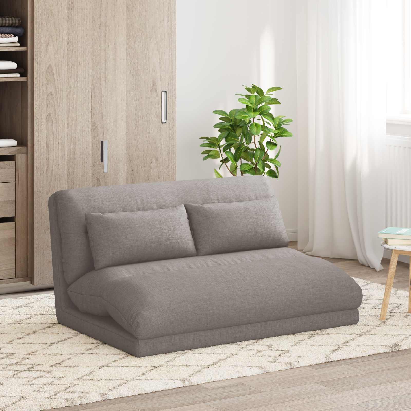 Gulvstol Gråbrun 110 x 82 x 55 cm Stof billede