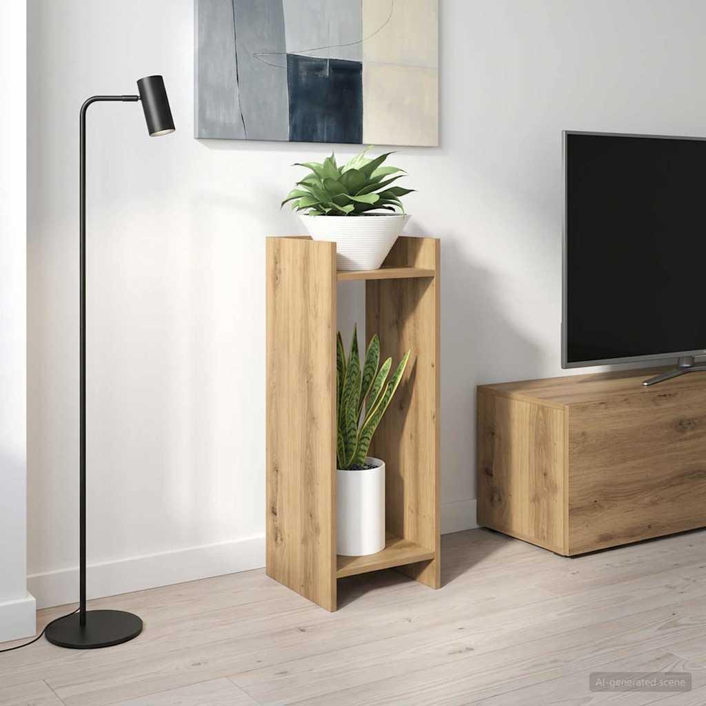 Planteholder i artisan eg 30 × 30 × 80 cm - konstrueret træ