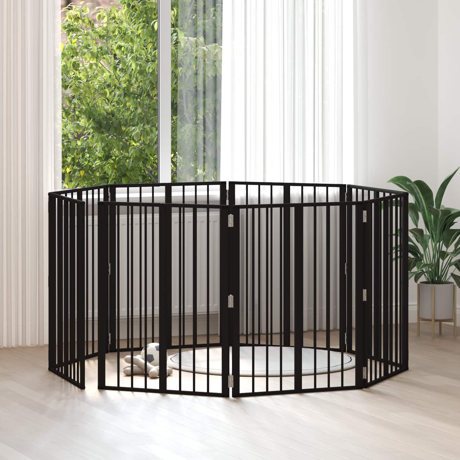 Hundedør 8 stk Sort 60 x 80 cm Galvaniseret stål billede