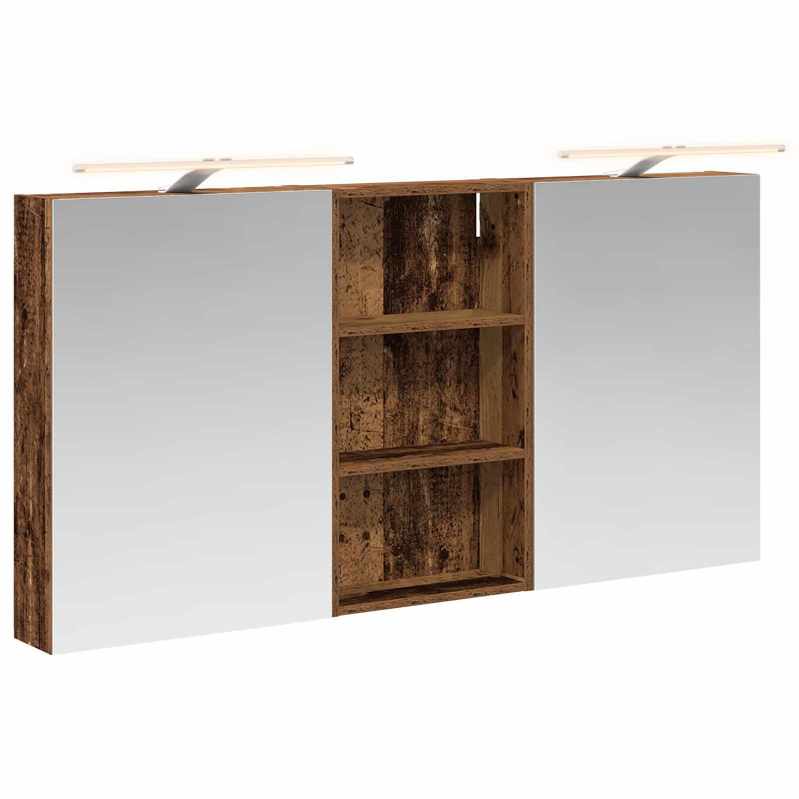 Badeværelsesskabsæt 3 stk 140 x 14,5 x 70 cm Konstrueret træ billede