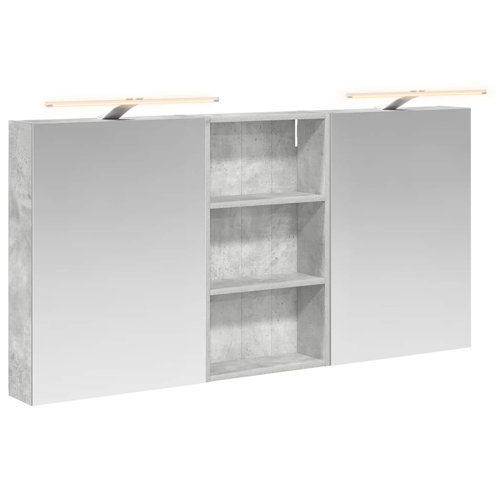 Badeværelsesskabsæt 3 stk 140 x 14,5 x 70 cm Konstrueret træ billede