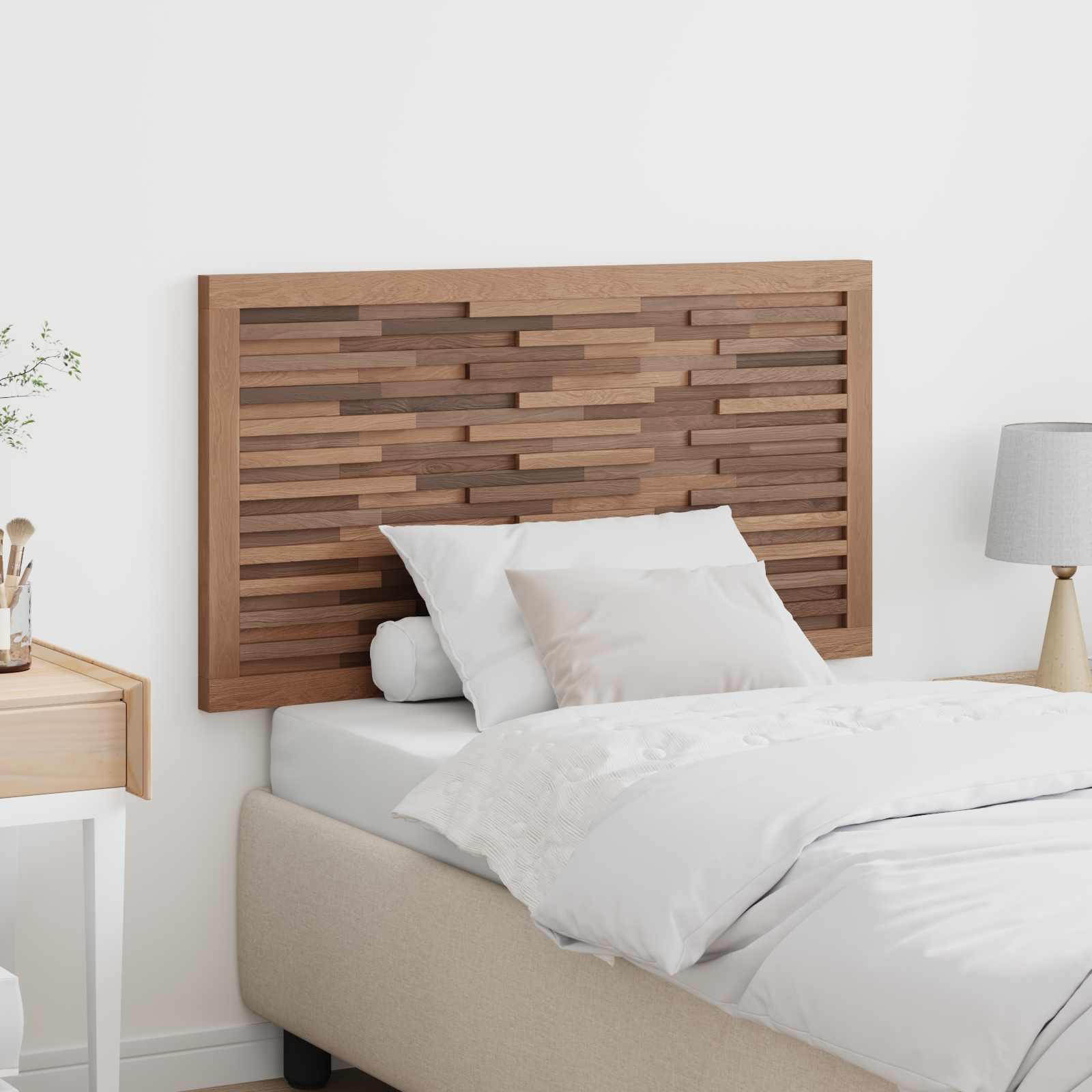 Sengegavl i massiv teak - naturfarvet, vægmonteret 100 × 55 cm