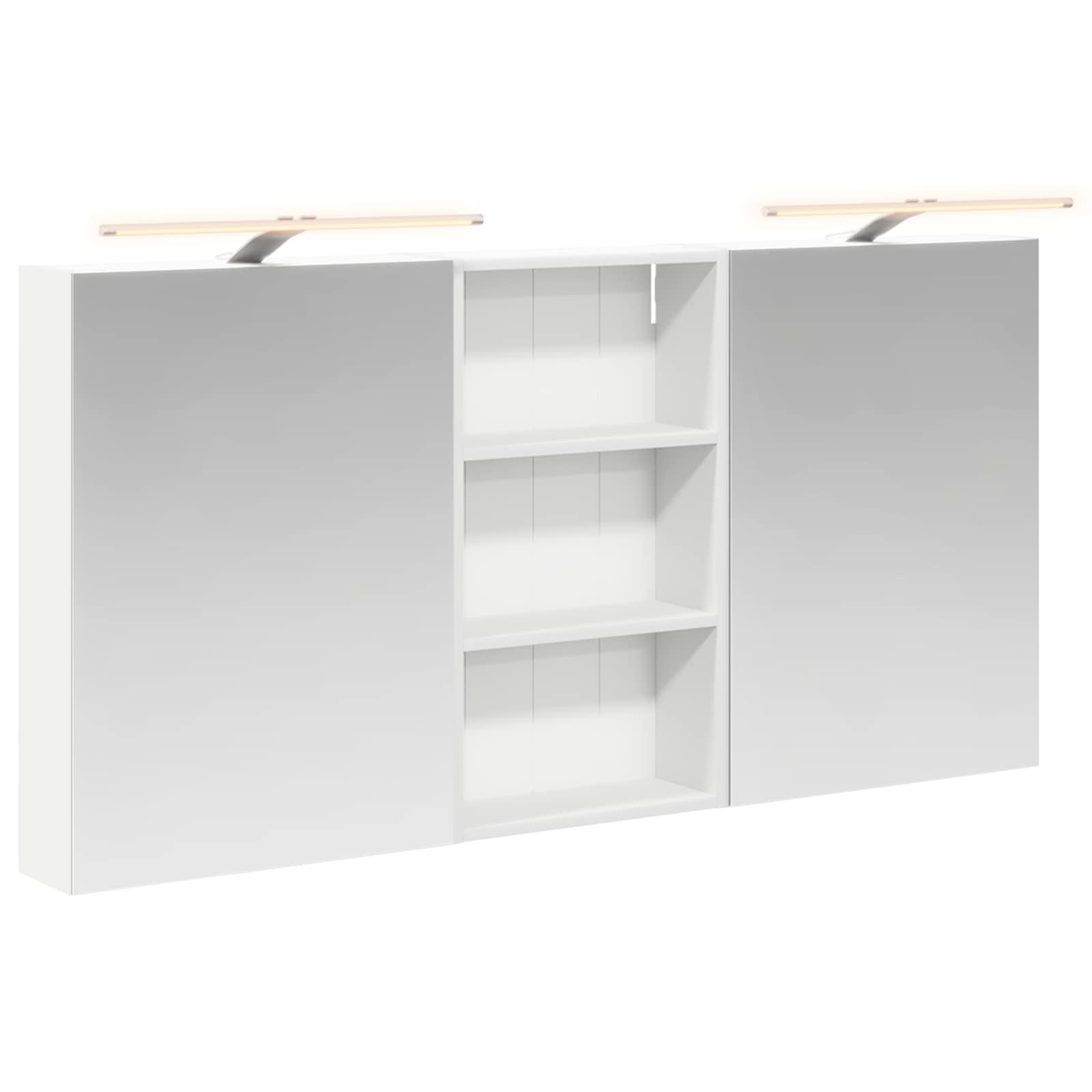 Badeværelsesskabsæt 3 stk 140 x 14,5 x 70 cm Konstrueret træ billede