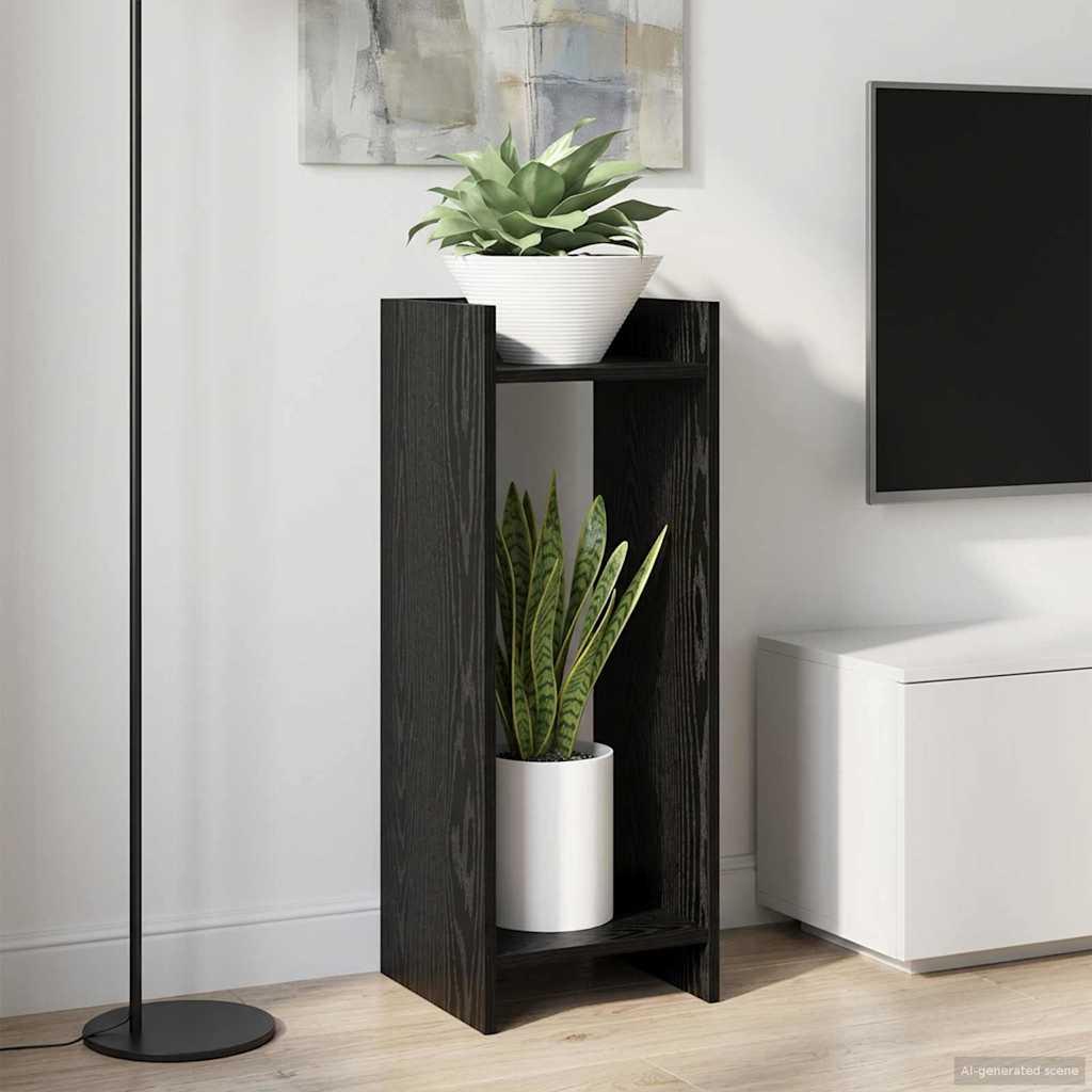 Planteholder 2 stk Sort Eg 30 x 30 x 80 cm Konstrueret træ billede