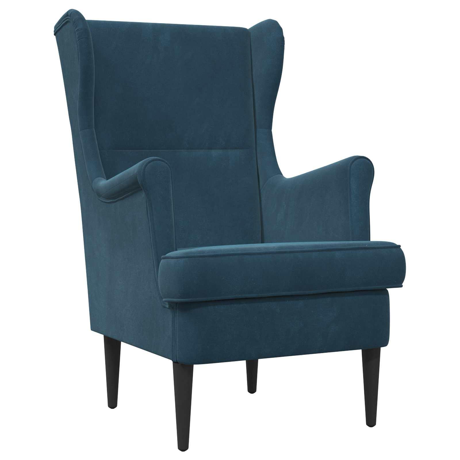 Lænestol Blå Fløjl billede