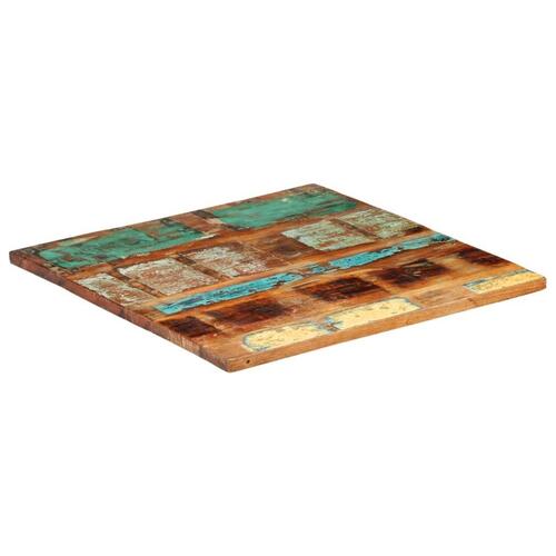 Bordplade 60x60 cm 25-27 mm firkantet massivt genbrugstræ