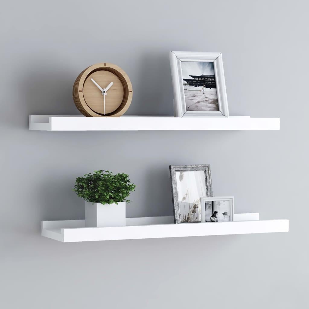 Billedhylder 2 stk. 60x9x3 cm MDF hvid