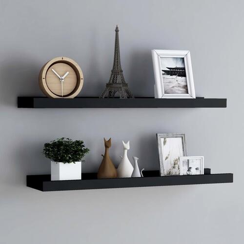 Gallerihylder 2 stk. 80x9x3 cm MDF sort