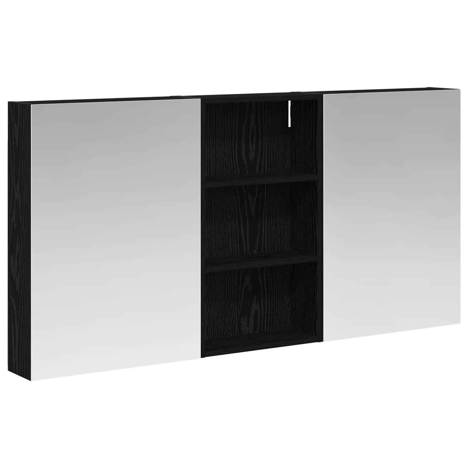 Badeværelsesskabsæt 3 stk 140 x 14,5 x 70 cm Konstrueret træ billede