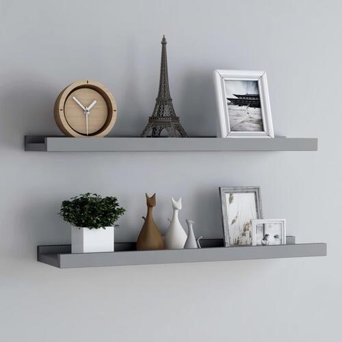 Gallerihylder 2 stk. 80x9x3 cm MDF grå