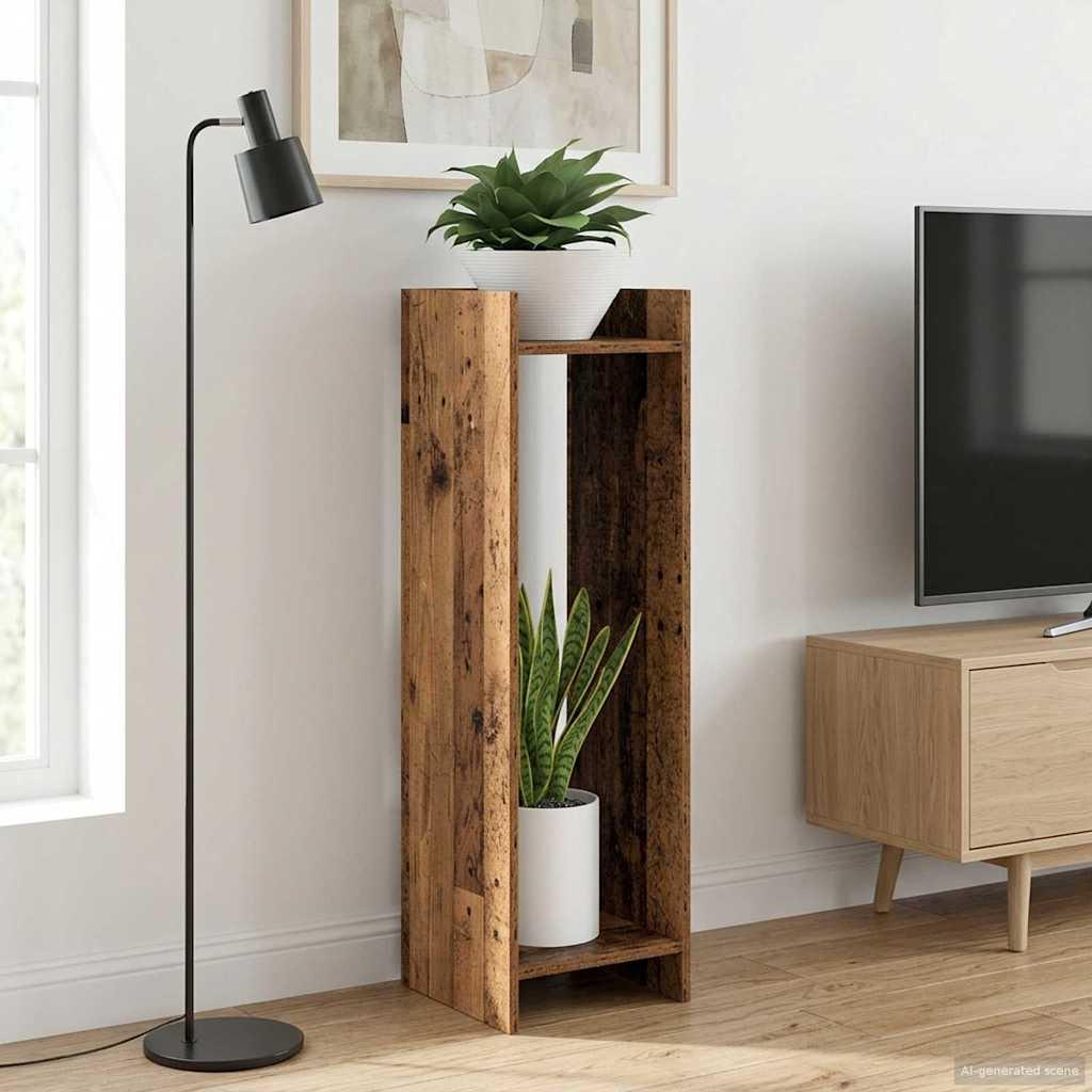 Planteholder i gammelt trælook 30 x 30 x 100 cm - konstrueret træ