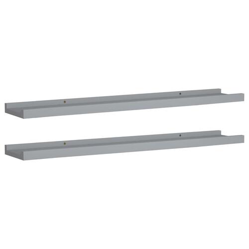 Gallerihylder 2 stk. 80x9x3 cm MDF grå