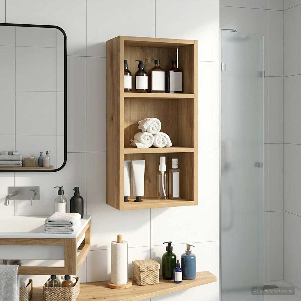 Badeværelsesvægskab med hylde Artisan eg 30 x 16 x 62,5 cm billede