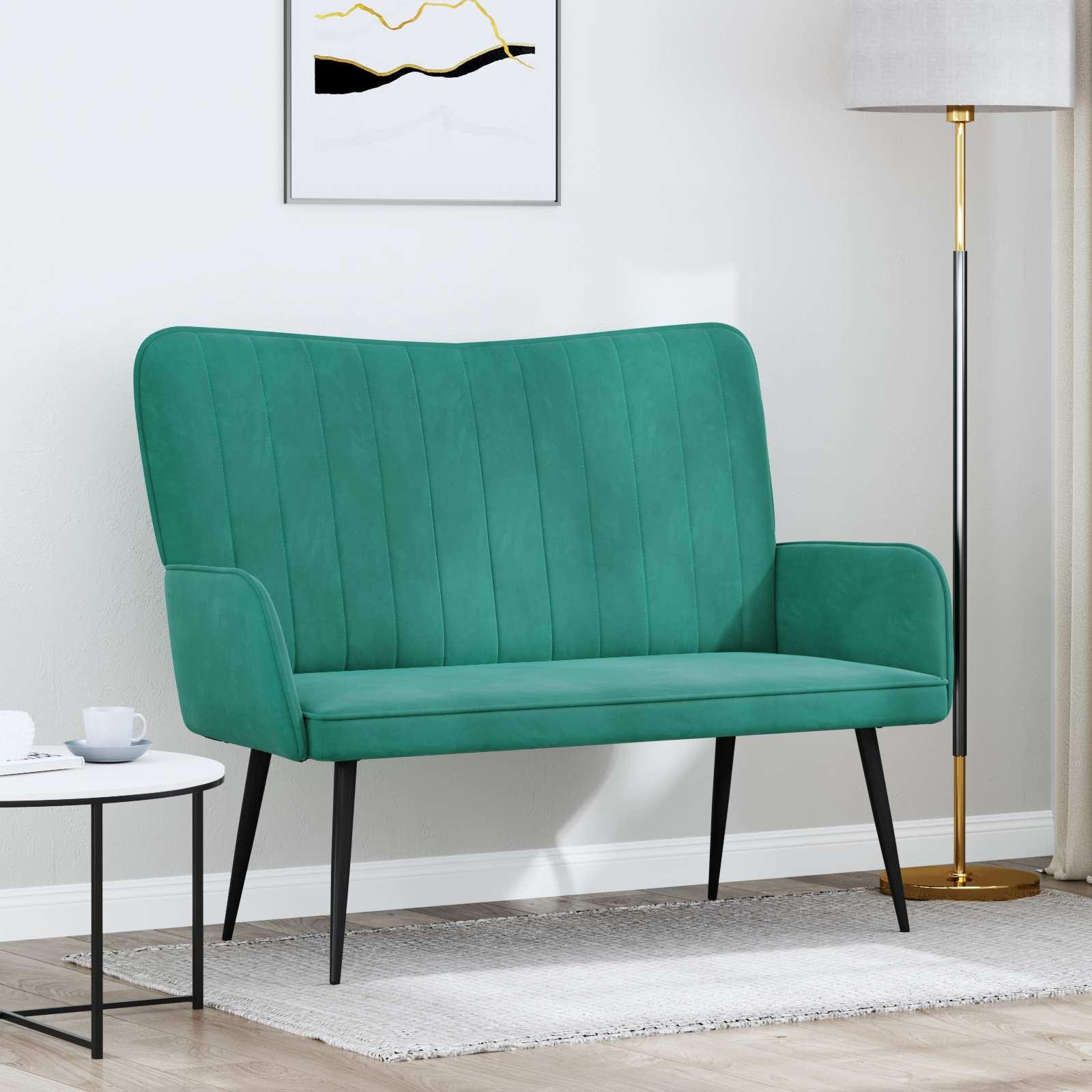 To-personers sofa Turkis 115 x 61 x 87 cm Fløjl billede