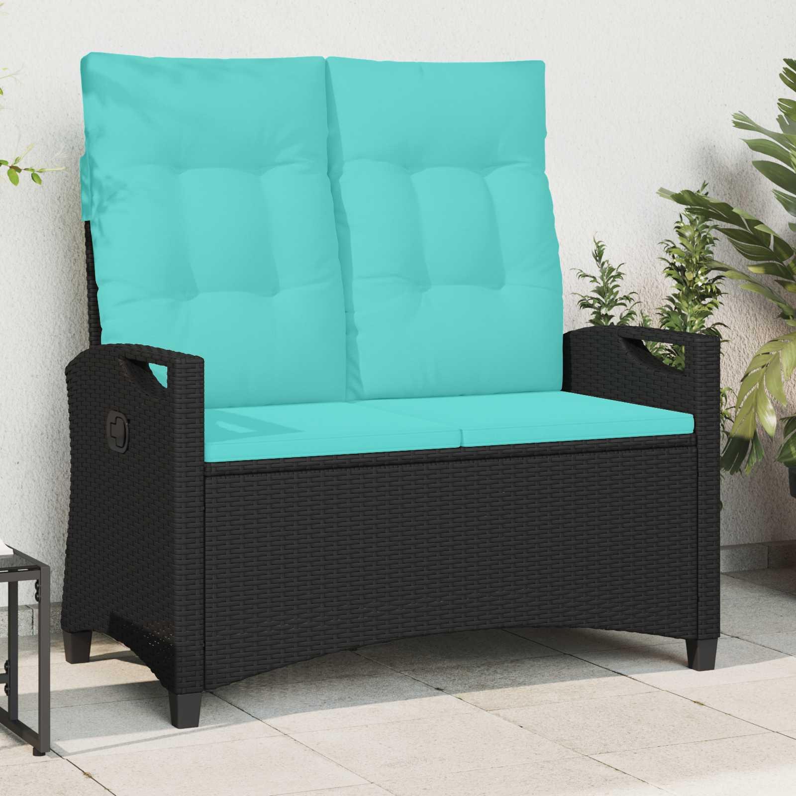 Havebænk med pude 105 x 60 x 112 cm stål billede