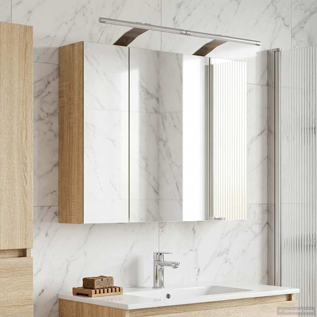 Badeværelsesspejlskab Sonoma eg 60 x 14,5 x 50 cm billede