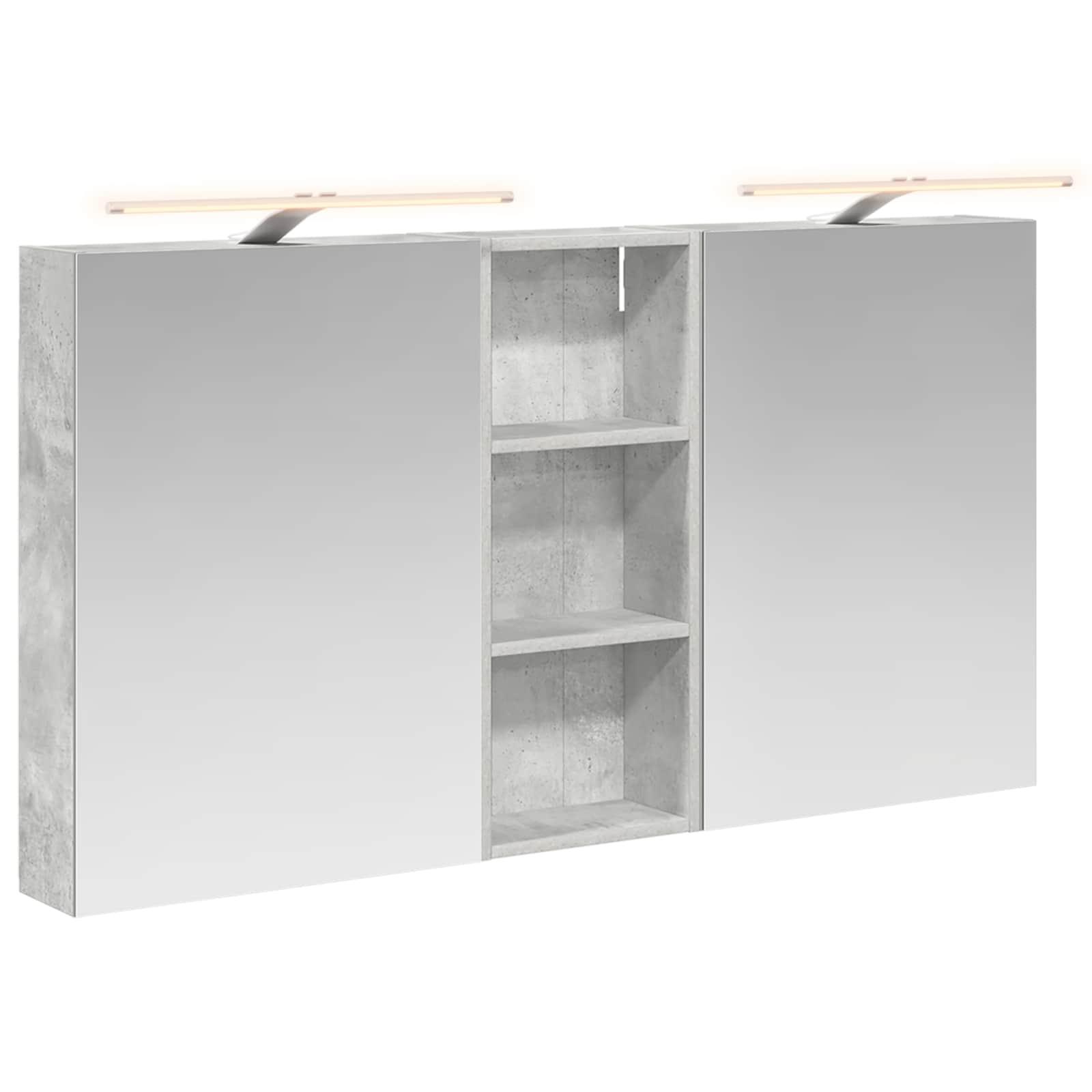 Badeværelsesskabsæt 3 stk 130 x 14,5 x 70 cm Konstrueret træ billede