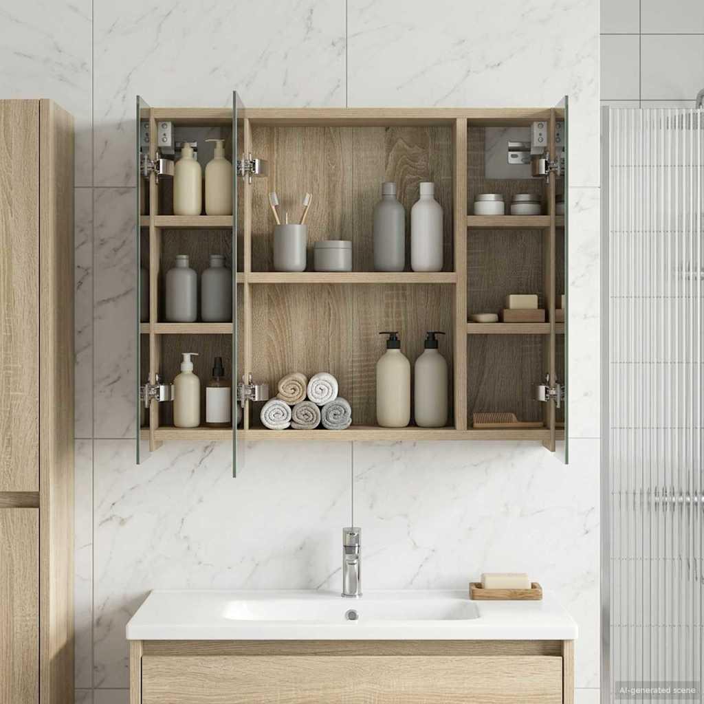 Badeværelsesspejlskab Sonoma eg 60 x 14,5 x 50 cm billede