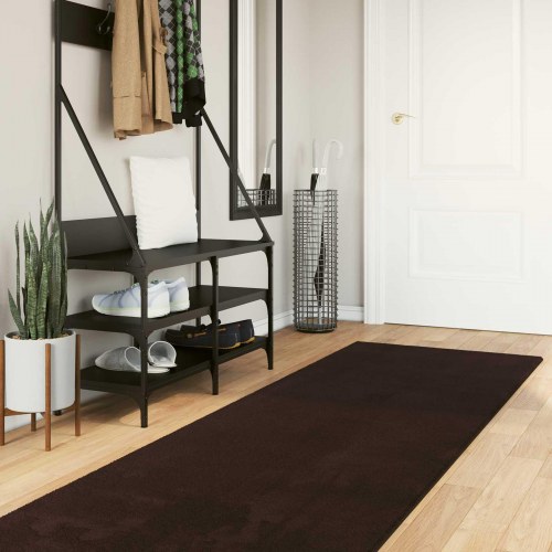 Medium luv blød og vaskbar løber - brun 300 × 80 cm (HUARTE)