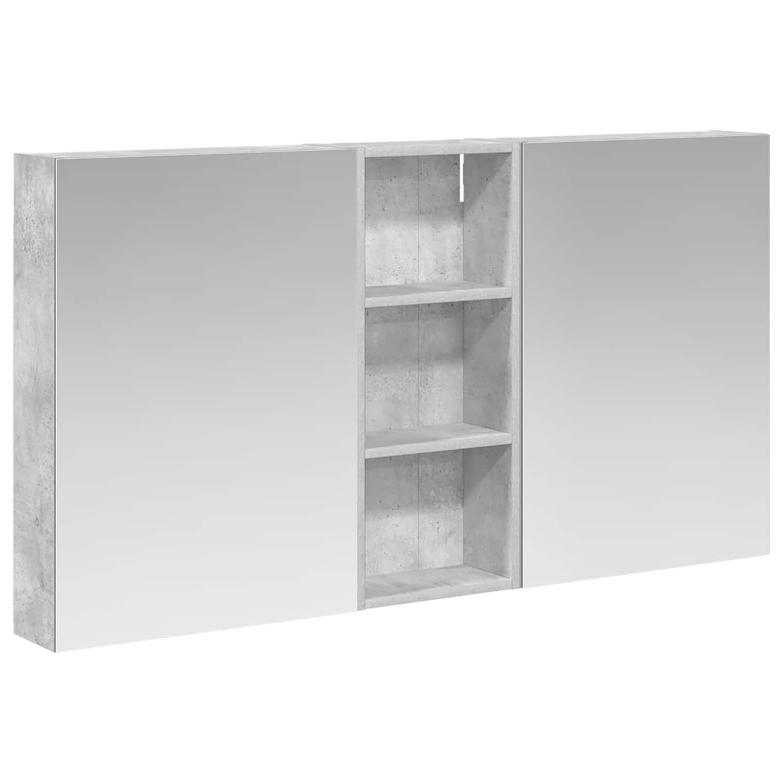 Badeværelsesskabsæt 3 stk 130 x 14,5 x 70 cm Konstrueret træ billede