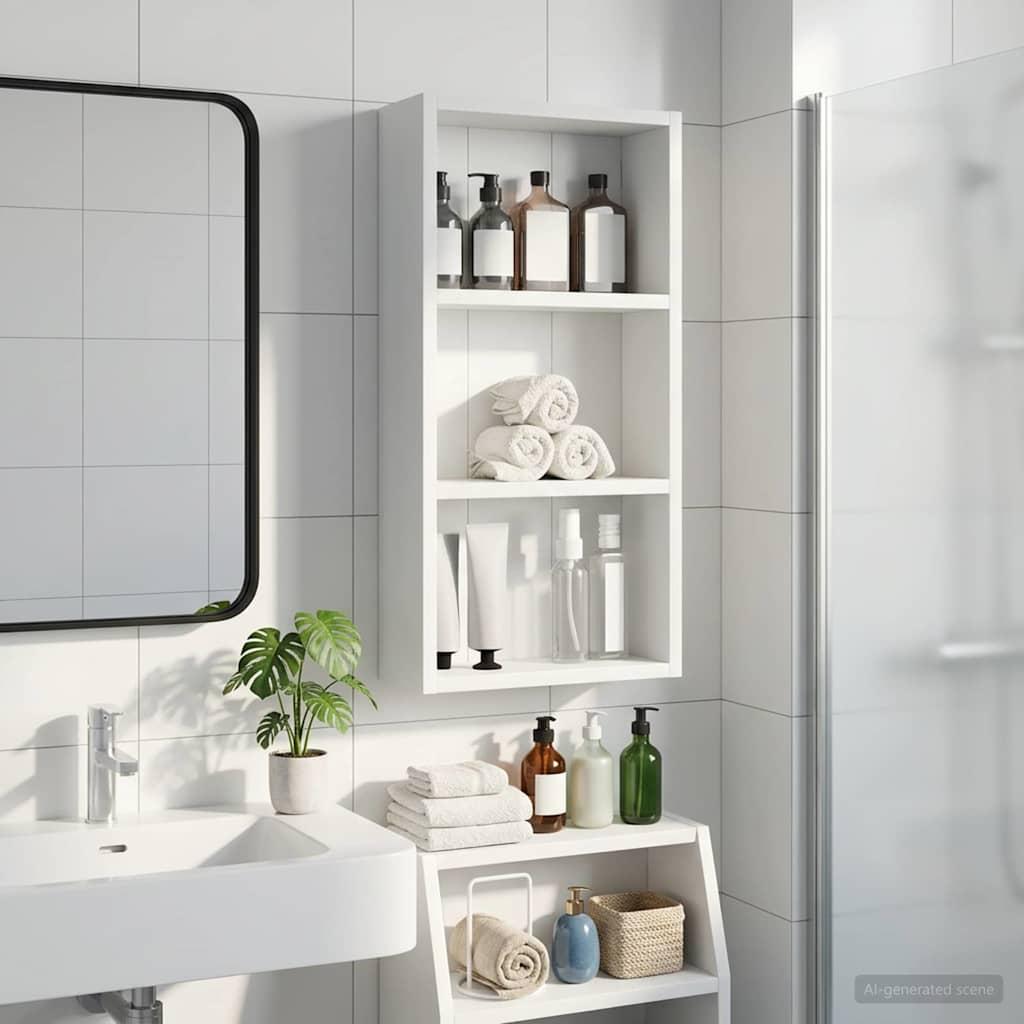 Badeværelsesvægskab Hvid 30 x 10 x 60,5 cm Konstrueret træ billede