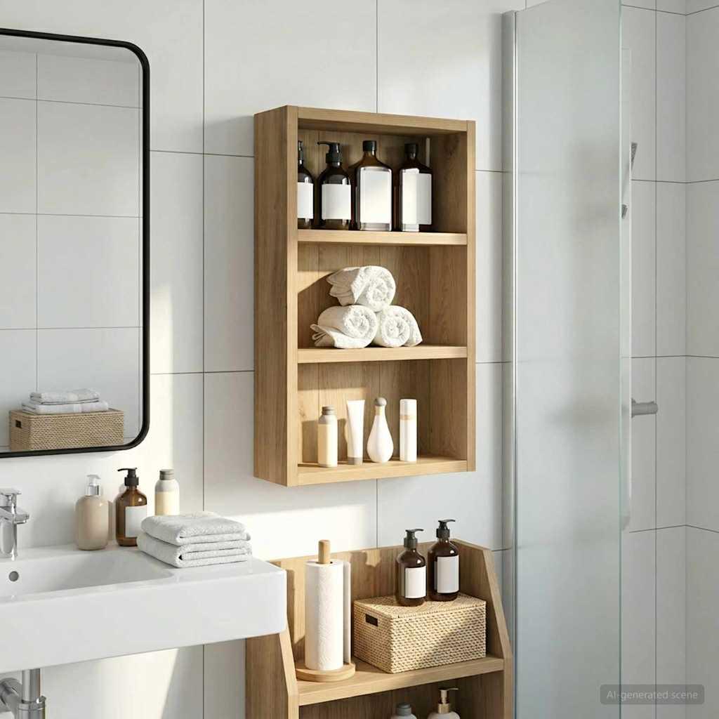 Badeværelsesvægskab Artisan eg 30 x 10 x 50 cm Konstrueret træ billede