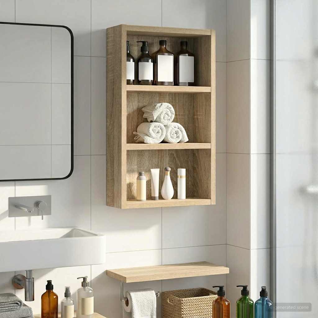Badeværelsesvægskab Sonoma eg 30 x 10 x 50 cm Konstrueret træ billede