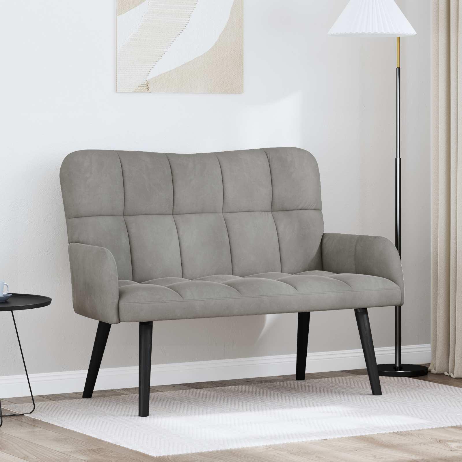 To-personers sofa Lysegrå 115 x 61 x 87 cm Fløjl billede