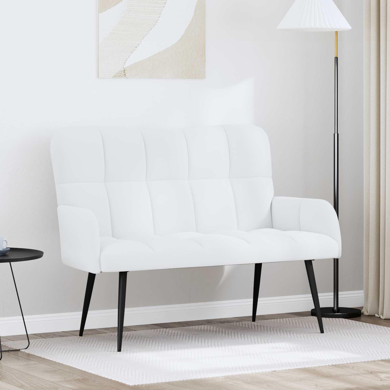 To-personers sofa Hvid 115 x 61 x 87 cm Stof billede