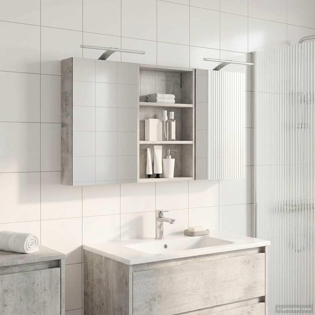 Badeværelsesskabsæt 3 stk 120 x 10,5 x 60,5 cm Konstrueret træ billede