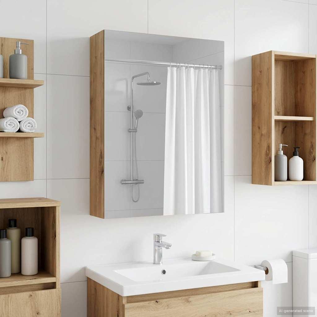 Badeværelsesspejlskab med hylde Artisan eg 50 x 14,5 x 70 cm billede