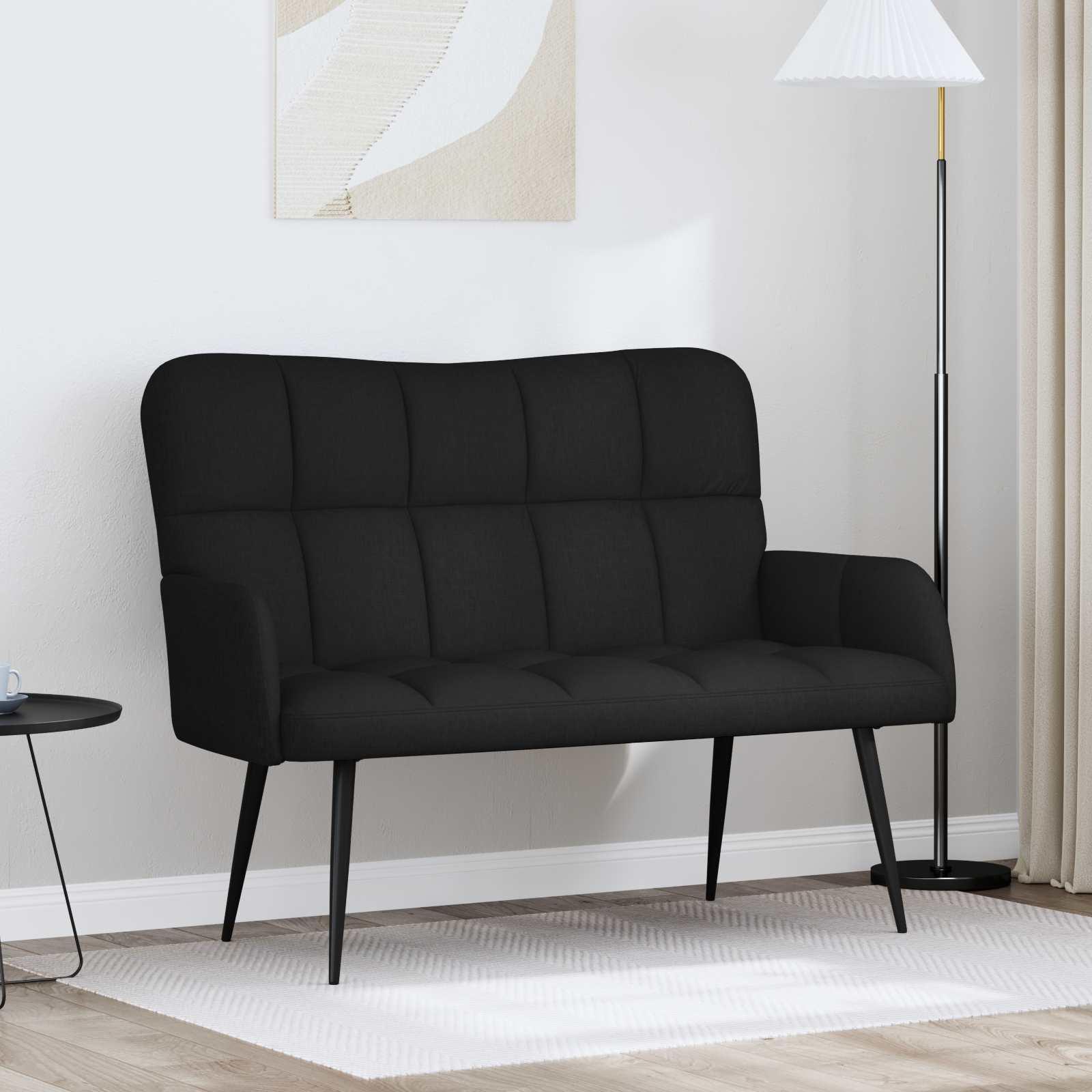 To-personers sofa Sort 115 x 61 x 87 cm Stof billede