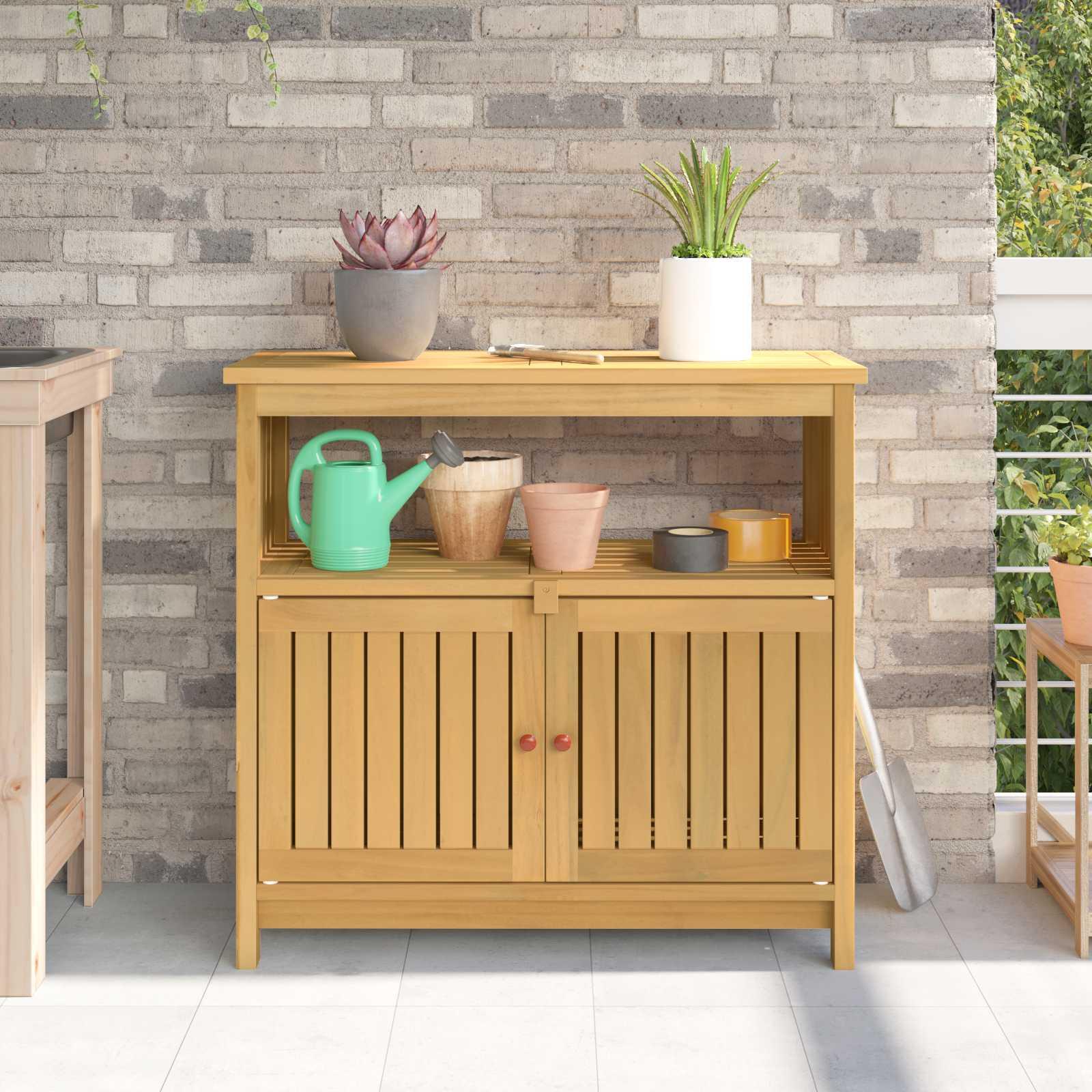 Have Konsol Bord Lys akacie 80 x 35 x 75 cm Massivt Akacietræ billede