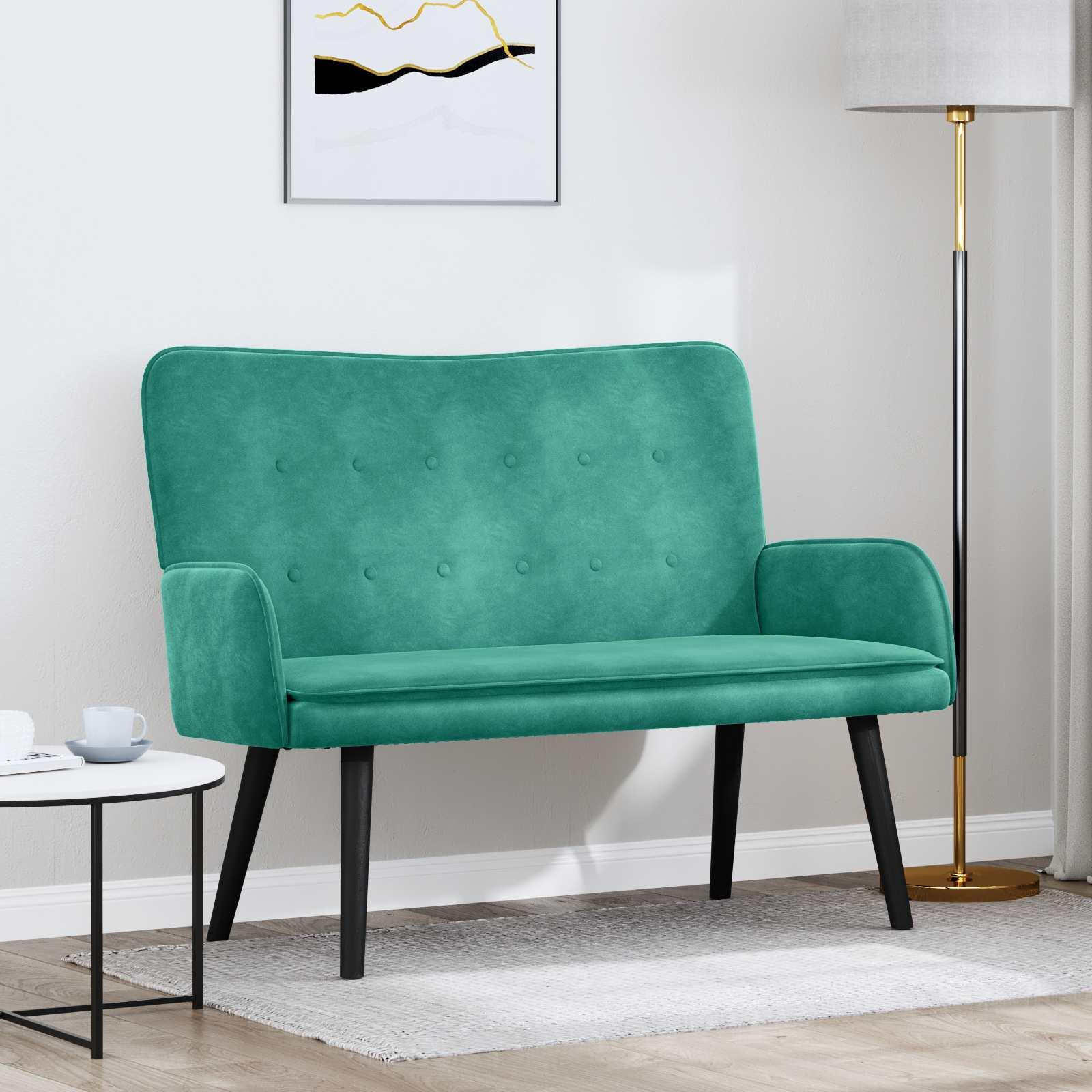 To-personers sofa Turkis 115 x 61 x 87 cm Fløjl billede