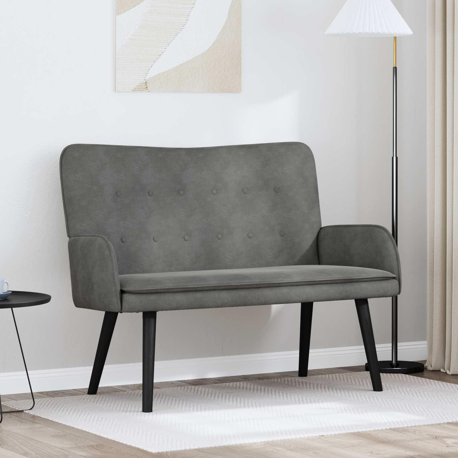 To-personers sofa Mørkegrå 115 x 61 x 87 cm Fløjl billede