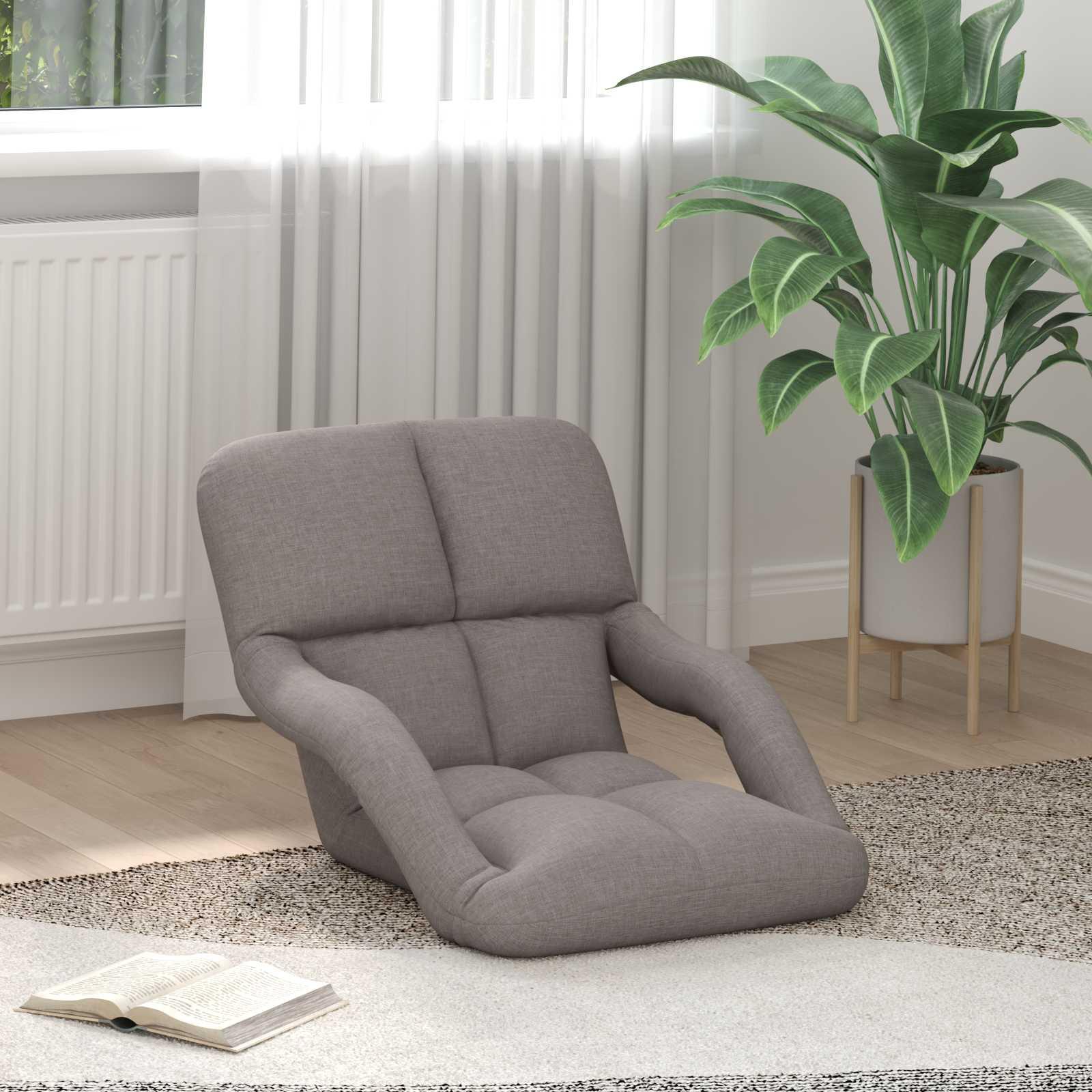 Justerbar Gulvstol Gråbrun 58 x 62 x 58 cm Stof billede