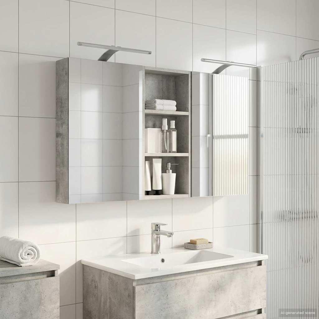 Badeværelsesskabsæt 3 stk 110 x 10,5 x 60,5 cm Konstrueret træ billede