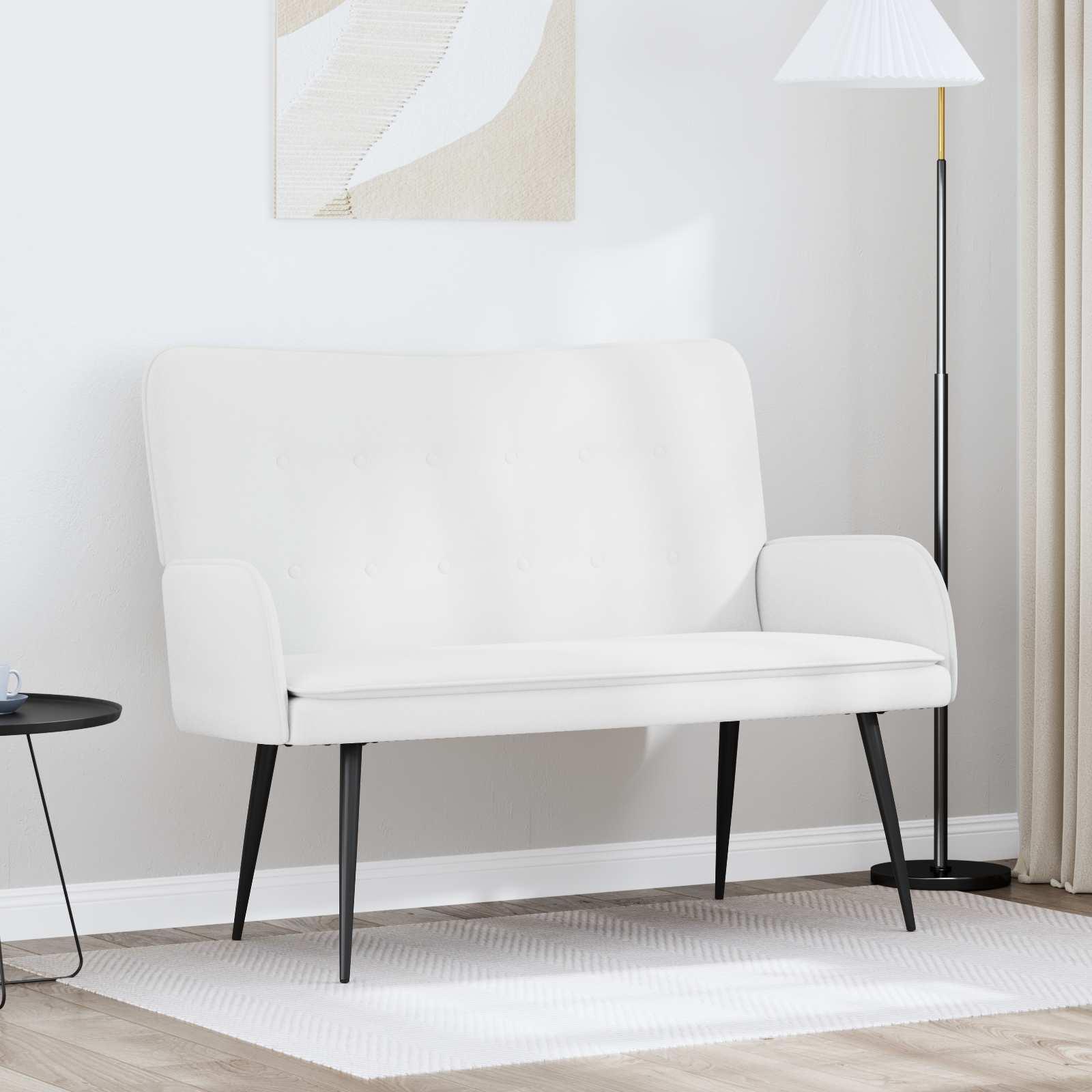 2-personers sofa Hvid 115 x 61 x 87 cm Stof billede